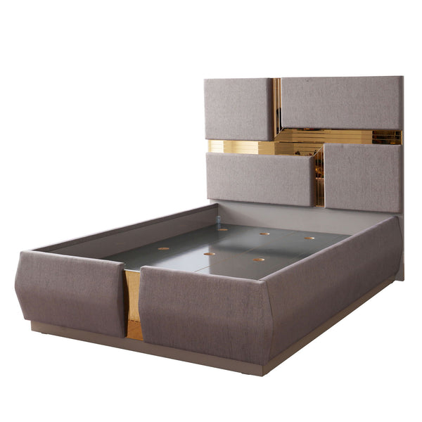 Lorenzo - Queen Size Tufted Upholstered Bed - Gray Lorenzo - Queen Size Tufted Upholstered Bed - Gray