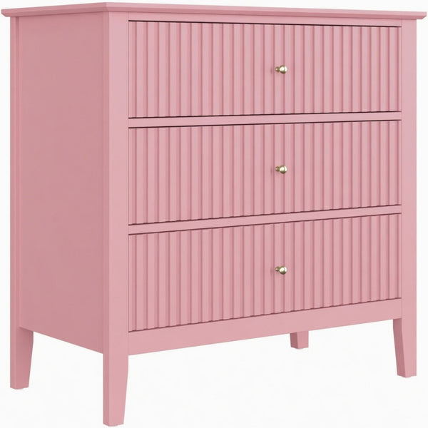 Fluted 3 Drawer Nightstand With Soft Close Slides Fluted 3 Drawer Nightstand With Soft Close Slides
