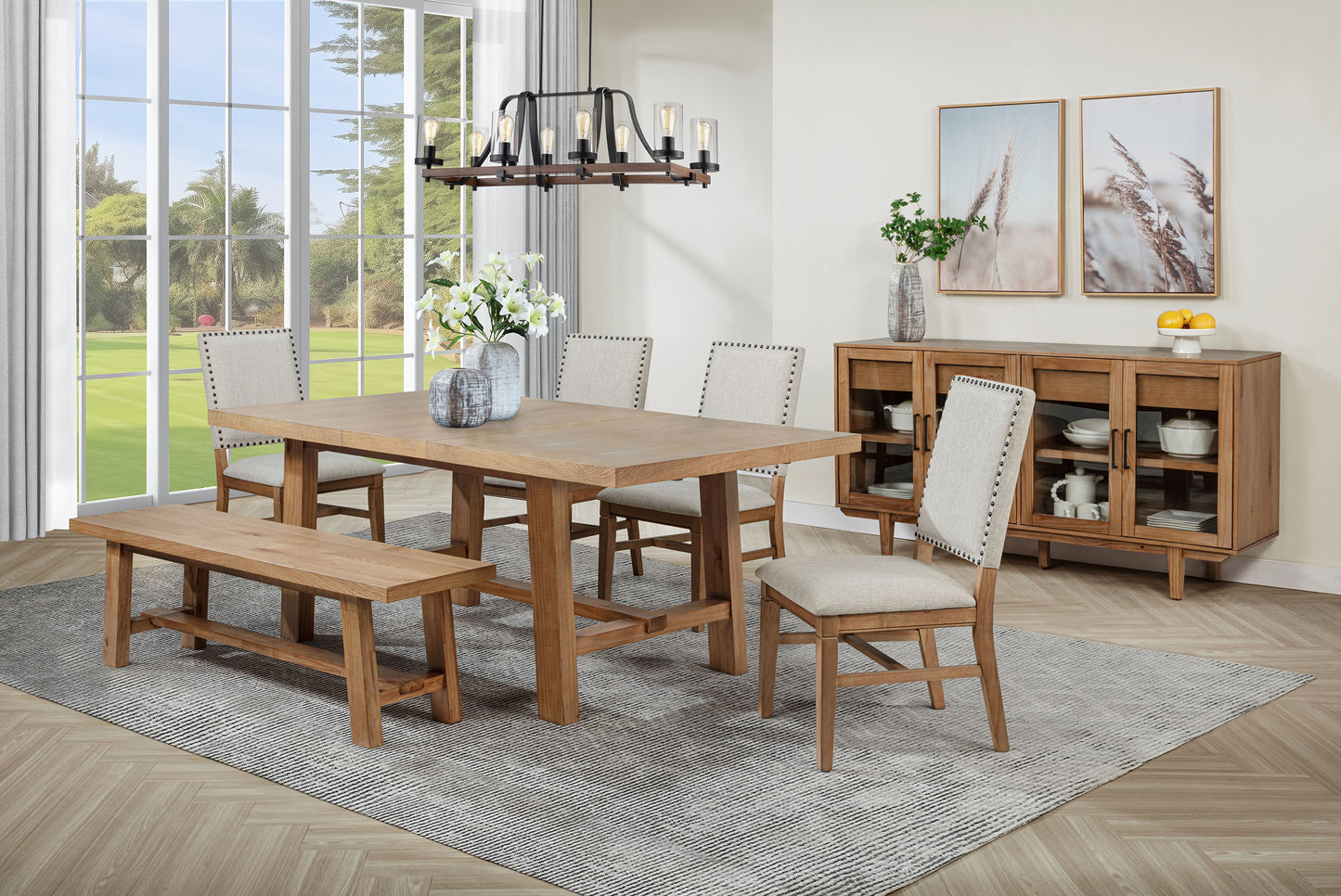 Middleton 60-inch Wood Backless Dining Bench Natural Brown