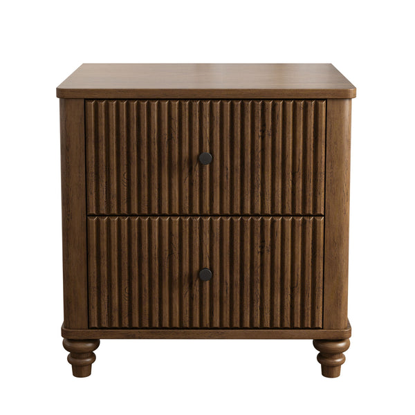 Fluted Nightstand With 3 Drawers Fluted Nightstand With 3 Drawers