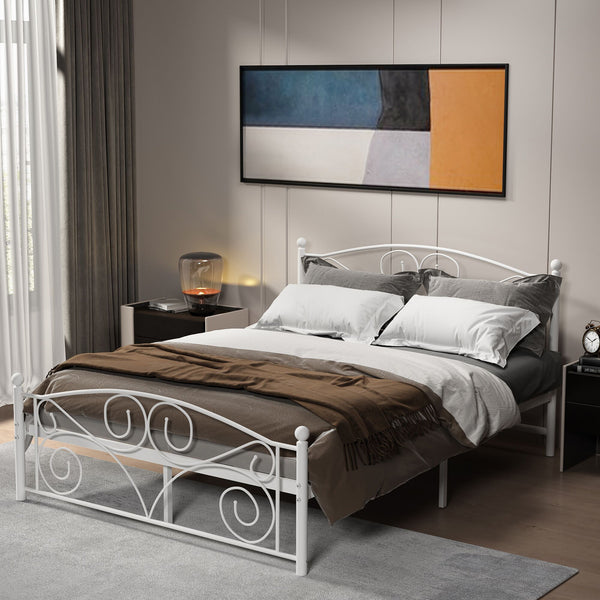 Unique Flower Sturdy System Metal Bed Frame With Headboard And Footboard Unique Flower Sturdy System Metal Bed Frame With Headboard And Footboard