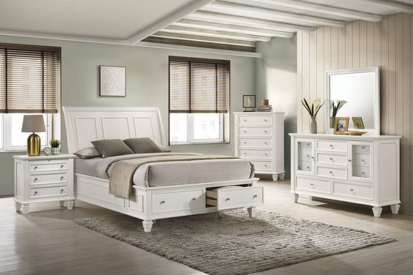 Sandy Beach 5-piece Eastern King Bedroom Set Cream White Sandy Beach 5-piece Eastern King Bedroom Set Cream White