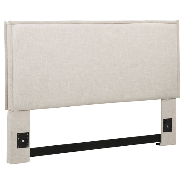 Queen / Full Size Upholstered Headboard With Flange Details - Sand Queen / Full Size Upholstered Headboard With Flange Details - Sand