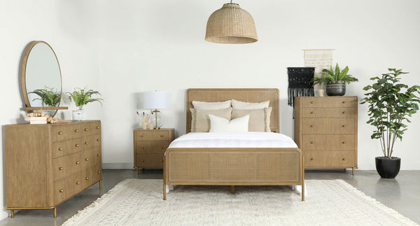 Arini 5-piece Queen Bedroom Set Sand Wash and Natural Cane Arini 5-piece Queen Bedroom Set Sand Wash and Natural Cane