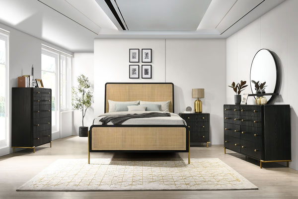 Arini 5-piece Queen Bedroom Set Black and Natural Arini 5-piece Queen Bedroom Set Black and Natural