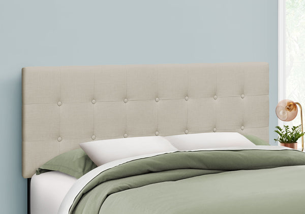 Queen Size, Bed Headboard Only, Upholstered Transitional - Beige Queen Size, Bed Headboard Only, Upholstered Transitional - Beige