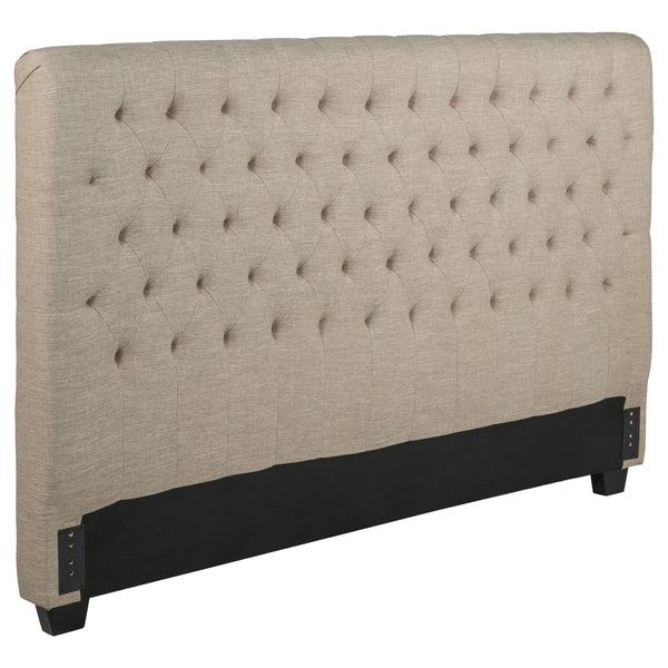 Chloe Upholstered Eastern King Panel Headboard Oatmeal Chloe Upholstered Eastern King Panel Headboard Oatmeal