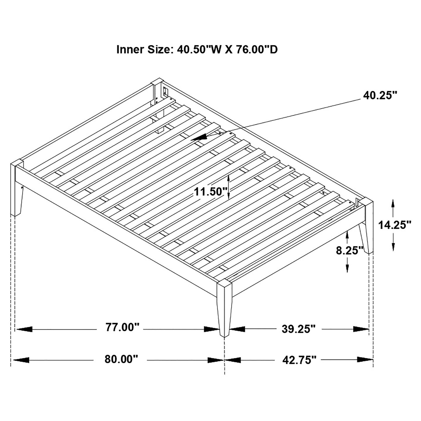 Hounslow Twin Universal Platform Bed White