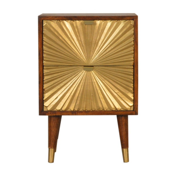 Manila - Nightstand - Brown / Gold Manila - Nightstand - Brown / Gold