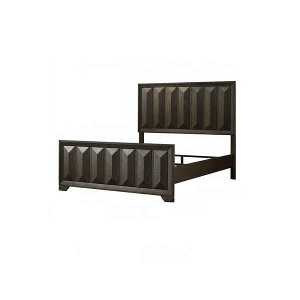 Modern Bed Panel Headboard With Vertical Faceted Design Modern Bed Panel Headboard With Vertical Faceted Design