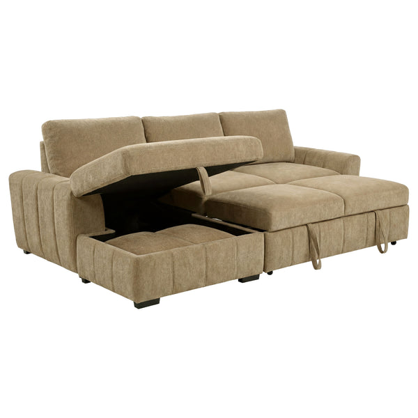 Pastrana Upholstered Sleeper Sectional Sofa LAF Chaise Camel Pastrana Upholstered Sleeper Sectional Sofa LAF Chaise Camel