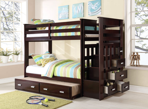 Allentown - Twin / Twin Bunk Bed With Trundle Storage - Espresso Allentown - Twin / Twin Bunk Bed With Trundle Storage - Espresso
