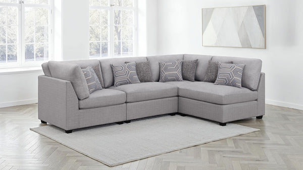 Cambria 4-piece Upholstered Modular Sectional Sofa Grey Cambria 4-piece Upholstered Modular Sectional Sofa Grey