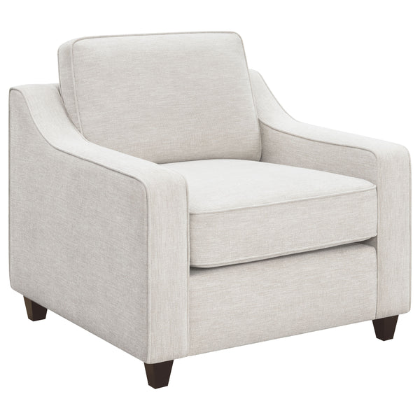Christine Upholstered Sloped Arm Accent Chair Beige Christine Upholstered Sloped Arm Accent Chair Beige