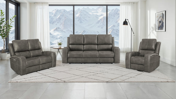 Brickston 3-piece Triple Power Reclining Sofa Set Charcoal Brickston 3-piece Triple Power Reclining Sofa Set Charcoal