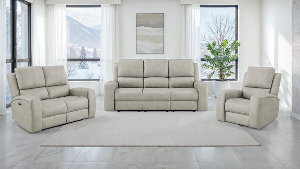 Brickston 3-piece Triple Power Reclining Sofa Set Grey Brickston 3-piece Triple Power Reclining Sofa Set Grey