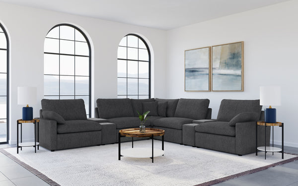 Collins 7-piece Modular Power Reclining Sectional Dark Grey Collins 7-piece Modular Power Reclining Sectional Dark Grey