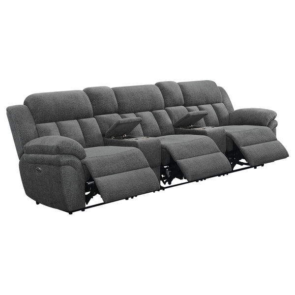 Bahrain 5-piece Power Home Theater Seating Charcoal Bahrain 5-piece Power Home Theater Seating Charcoal