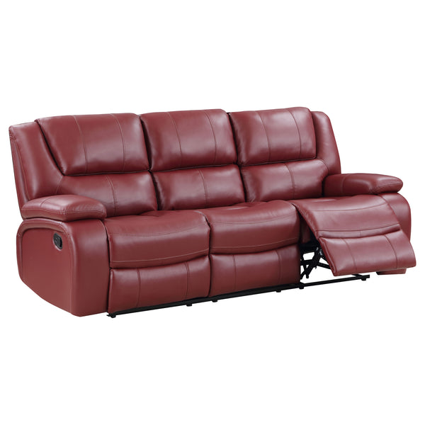 Camila Upholstered Motion Reclining Sofa Red Camila Upholstered Motion Reclining Sofa Red