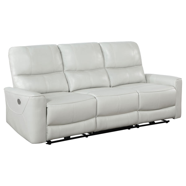 Greenfield Upholstered Power Reclining Sofa Dove Grey Greenfield Upholstered Power Reclining Sofa Dove Grey