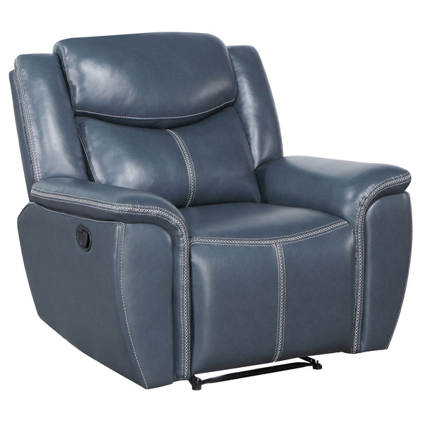 Sloane Upholstered Padded Arm Recliner Chair Blue Sloane Upholstered Padded Arm Recliner Chair Blue