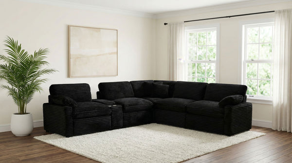 Collins 6-piece Modular Power Reclining Sectional Black Collins 6-piece Modular Power Reclining Sectional Black
