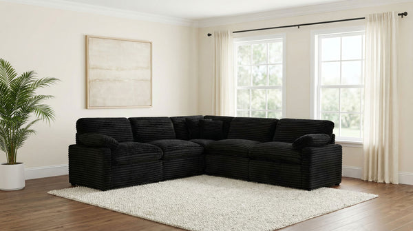 Collins 5-piece Modular Power Reclining Sectional Black Collins 5-piece Modular Power Reclining Sectional Black