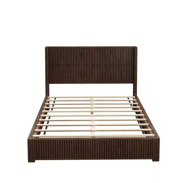 Platform Bed Frame With Headboard, Floor Standing Design Platform Bed Frame With Headboard, Floor Standing Design