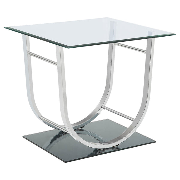 Danville Square U-Shaped Glass Top Side End Table Chrome Danville Square U-Shaped Glass Top Side End Table Chrome