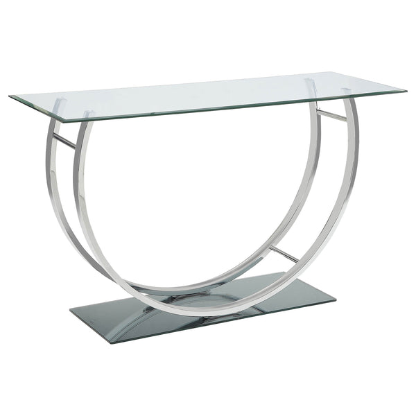 Danville U-shaped Glass Top Entryway Console Table Chrome Danville U-shaped Glass Top Entryway Console Table Chrome