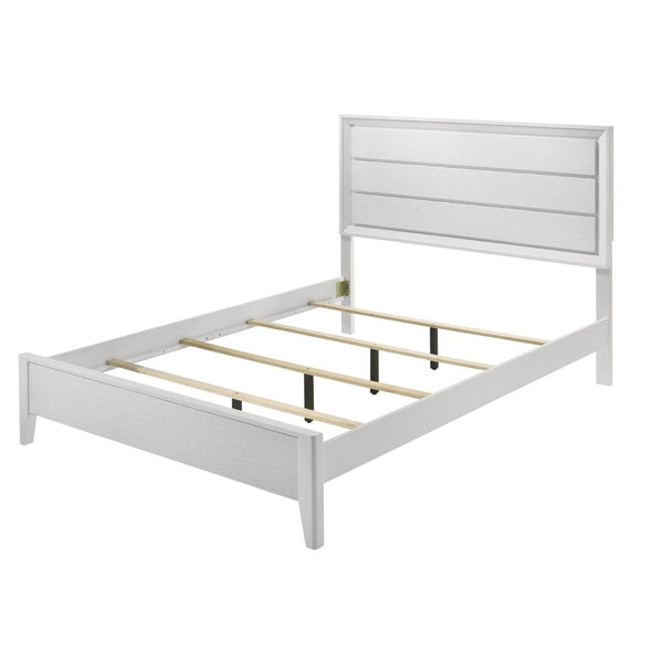Modern Bed Frame With Wave Texture Headboard And Angled Legs Modern Bed Frame With Wave Texture Headboard And Angled Legs
