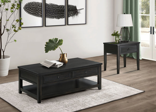 Concord 2-piece Coffee and End Table Set Distressed Java Concord 2-piece Coffee and End Table Set Distressed Java