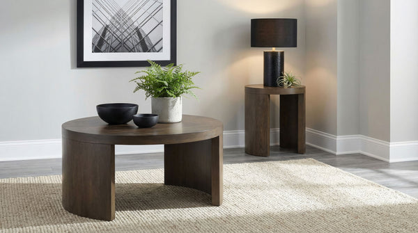 Sweeney 2-piece Coffee and End Occasional Table Set Dark Walnut Sweeney 2-piece Coffee and End Occasional Table Set Dark Walnut