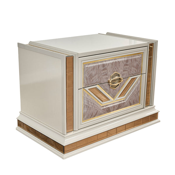 Omari - 2 Drawer Nightstand - Beige Omari - 2 Drawer Nightstand - Beige
