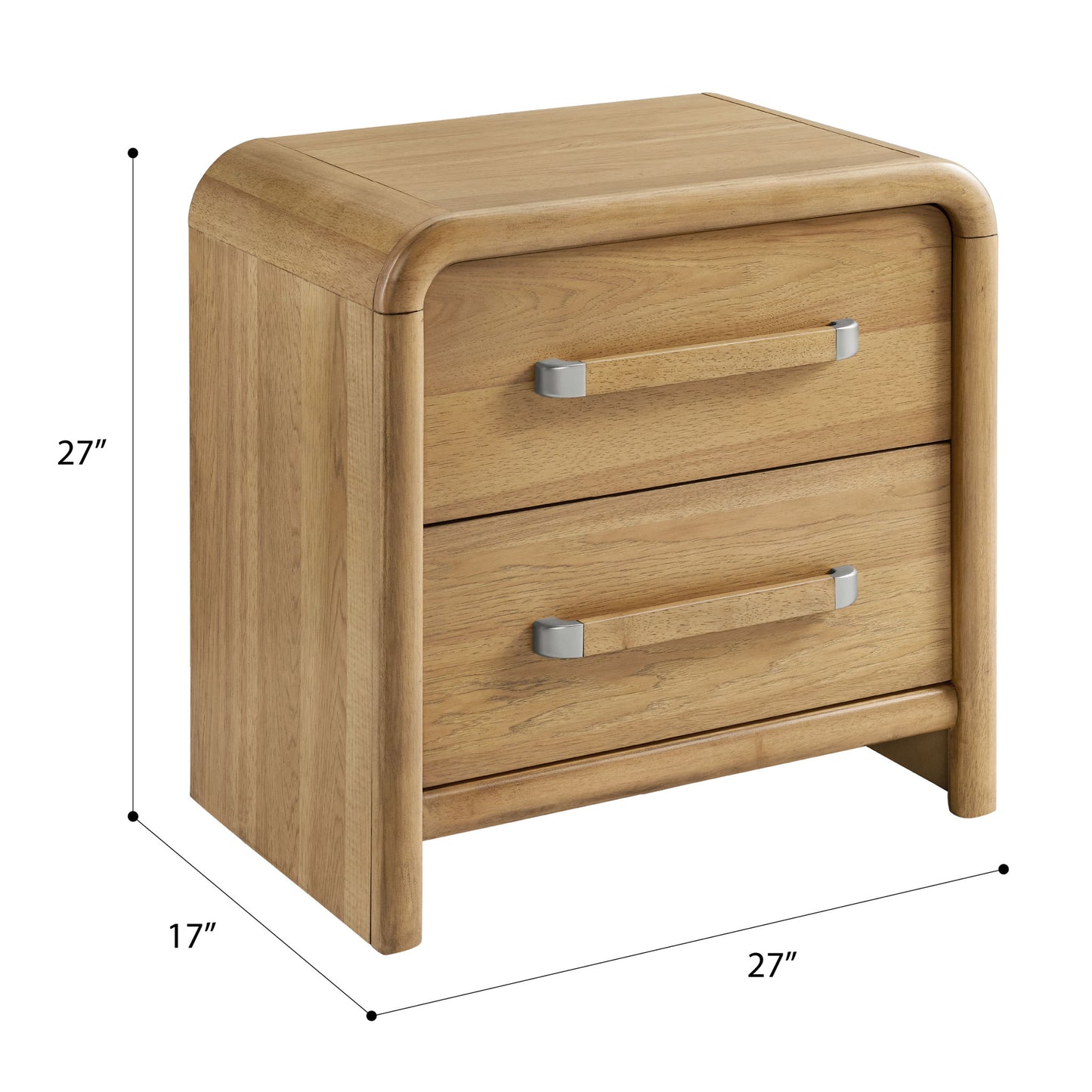 2 Drawer Nightstand With USB Charging - Brown - The Sleep Loft - Online Mattress Showroom NYC