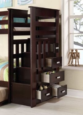 Allentown - Twin / Twin Bunk Bed With Trundle Storage - Espresso - The Sleep Loft - Online Mattress Showroom NYC