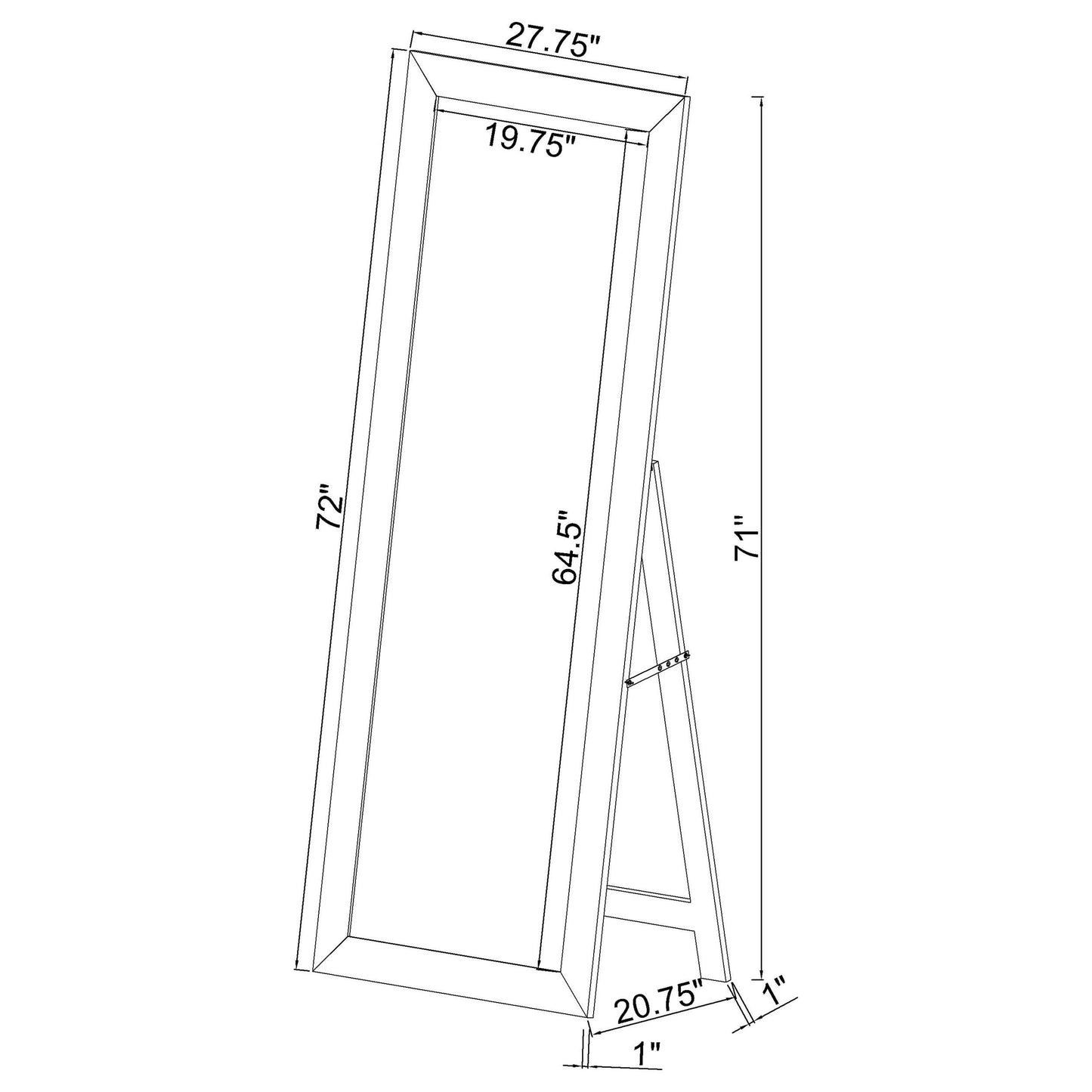 Cadence Tempered Glass Full Length Standing Mirror Mango