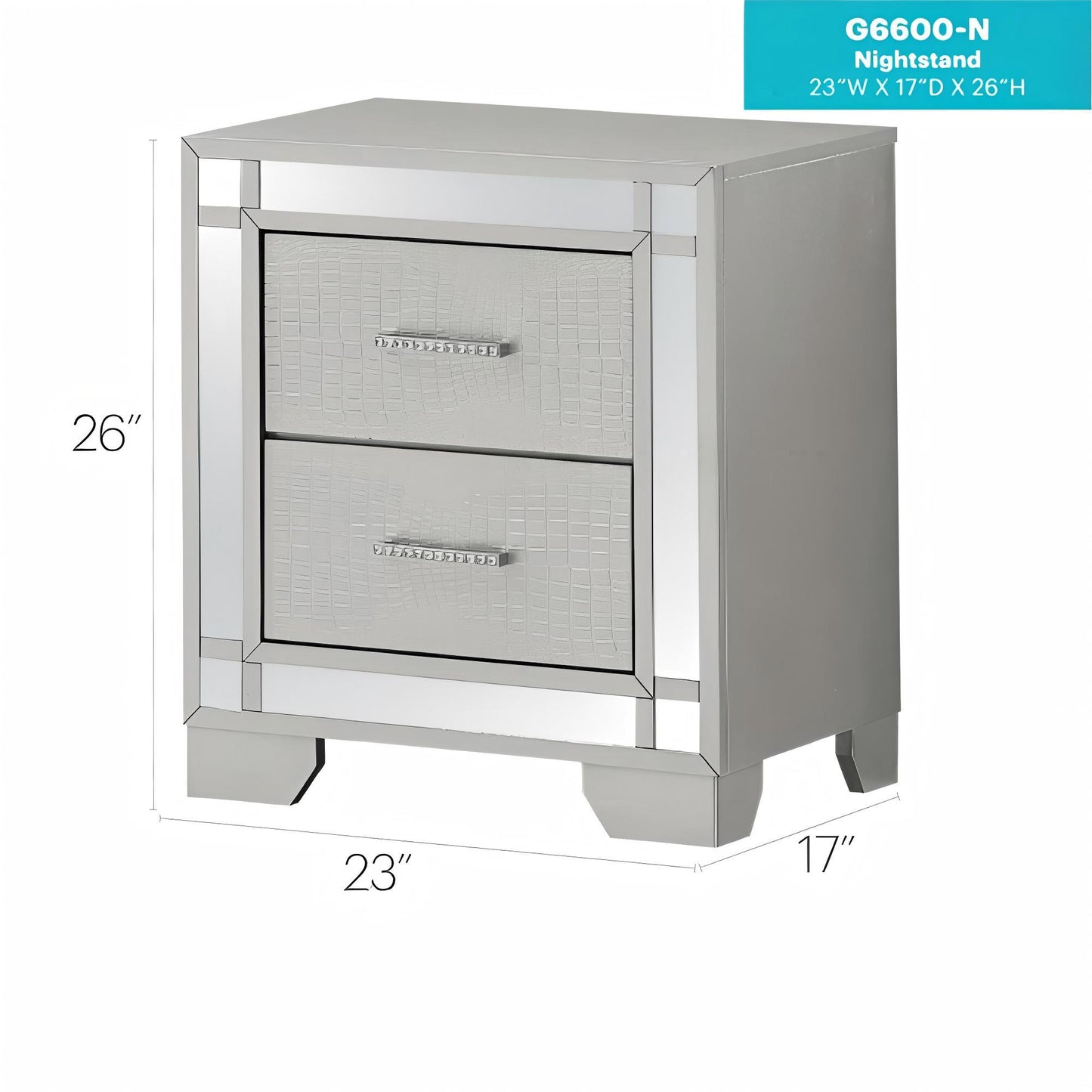 Madison - Nightstand - Silver Champagne - The Sleep Loft - Online Mattress Showroom NYC
