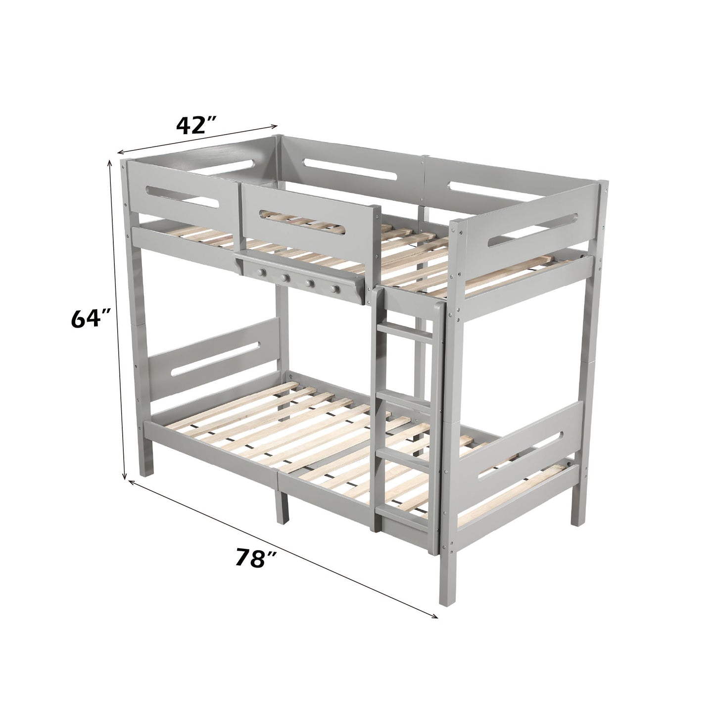 Edah - Twin Twin Bunk Bed - Gray - The Sleep Loft - Online Mattress Showroom NYC