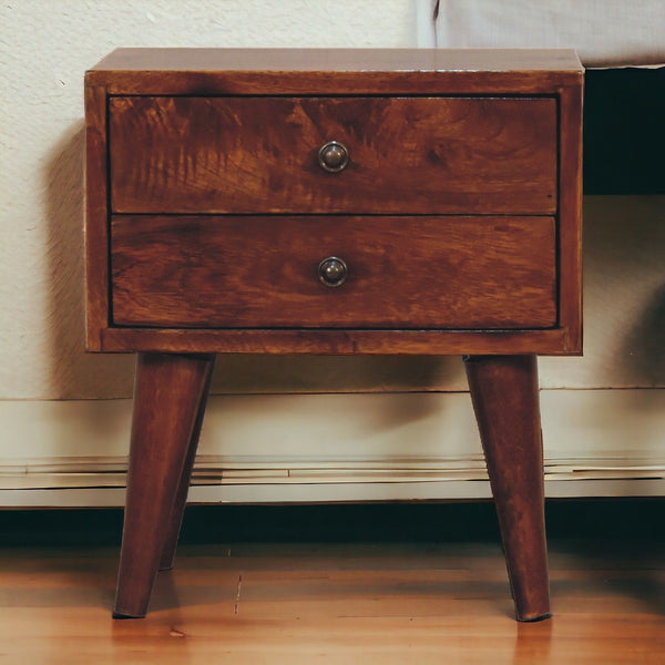 Mini Modern Bedside Table - Chestnut Mini Modern Bedside Table - Chestnut