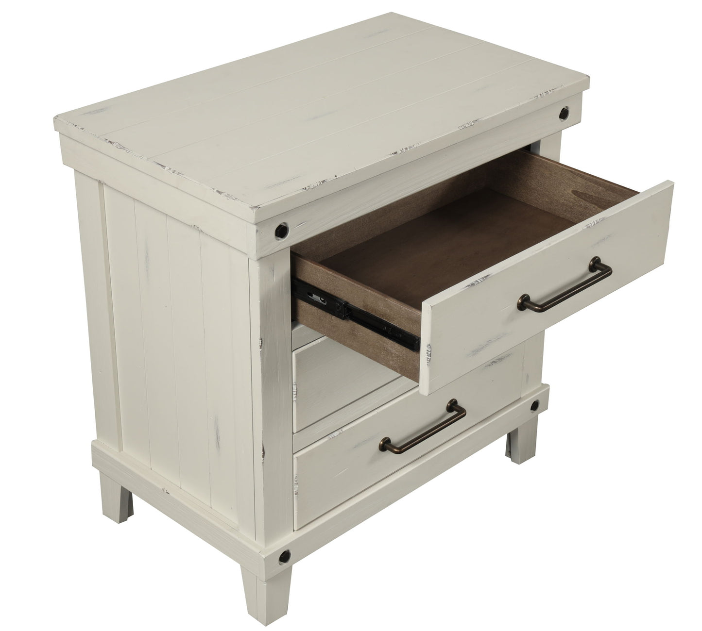 3 Drawer Elegant Nightstand - White - The Sleep Loft - Online Mattress Showroom NYC