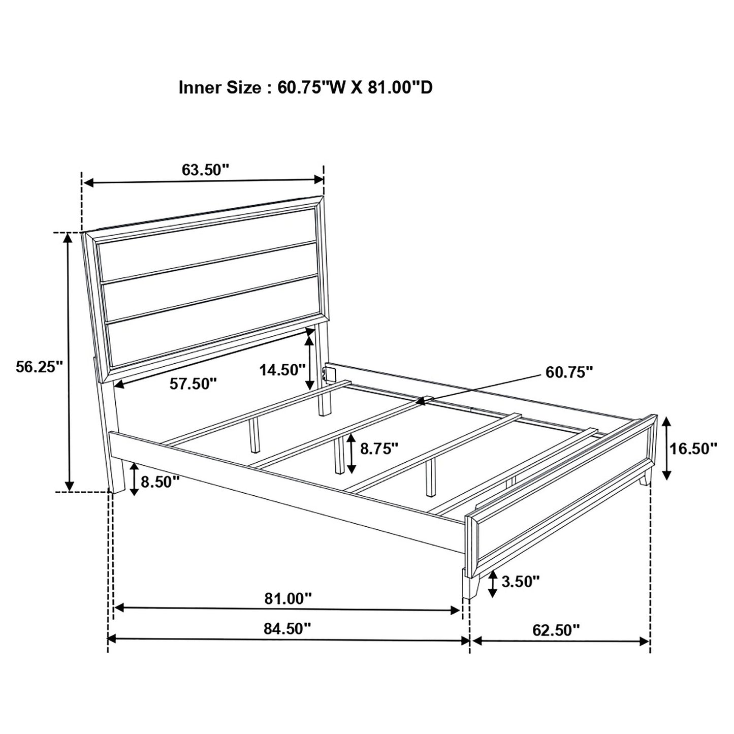 Queen Panel Bed Accents - Gray - The Sleep Loft - Online Mattress Showroom NYC