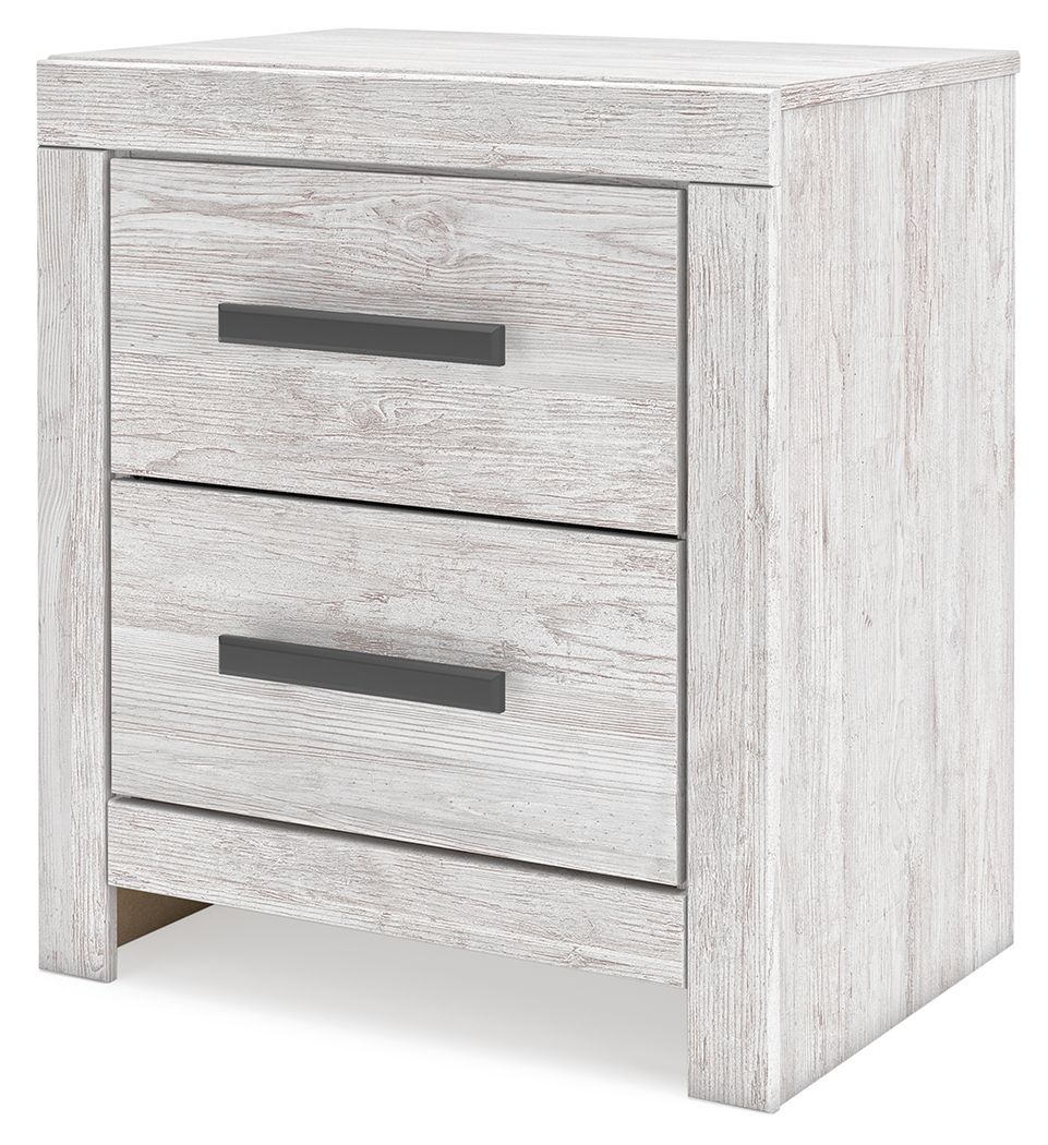 Cayboni - Two Drawer Night Stand - Whitewash - The Sleep Loft - Online Mattress Showroom NYC