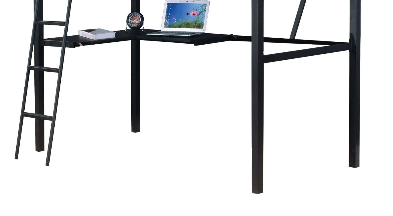 Senon - Twin Loft Bed With Desk - Black / Silver - The Sleep Loft - Online Mattress Showroom NYC