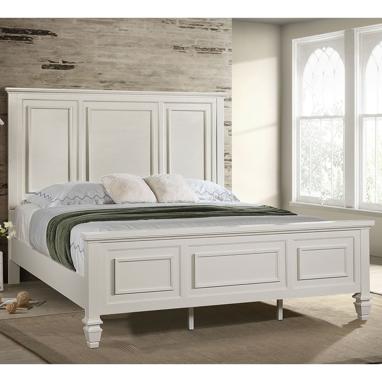 Chelema - Eastern King Panel Bed - Cream White - The Sleep Loft - Online Mattress Showroom NYC
