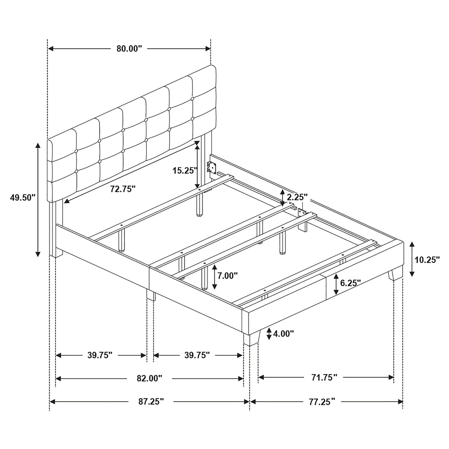 Dordrecht - Eastern King Panel Bed - Charcoal - The Sleep Loft - Online Mattress Showroom NYC