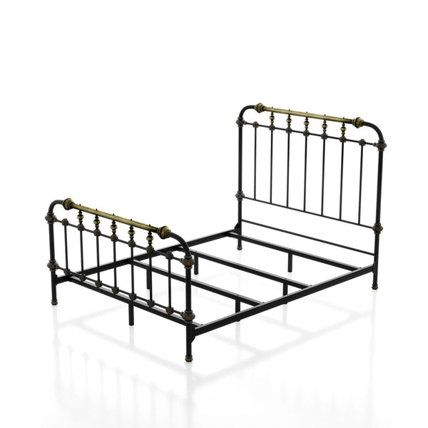 Transitional Style Bed With Accents Transitional Style Bed With Accents