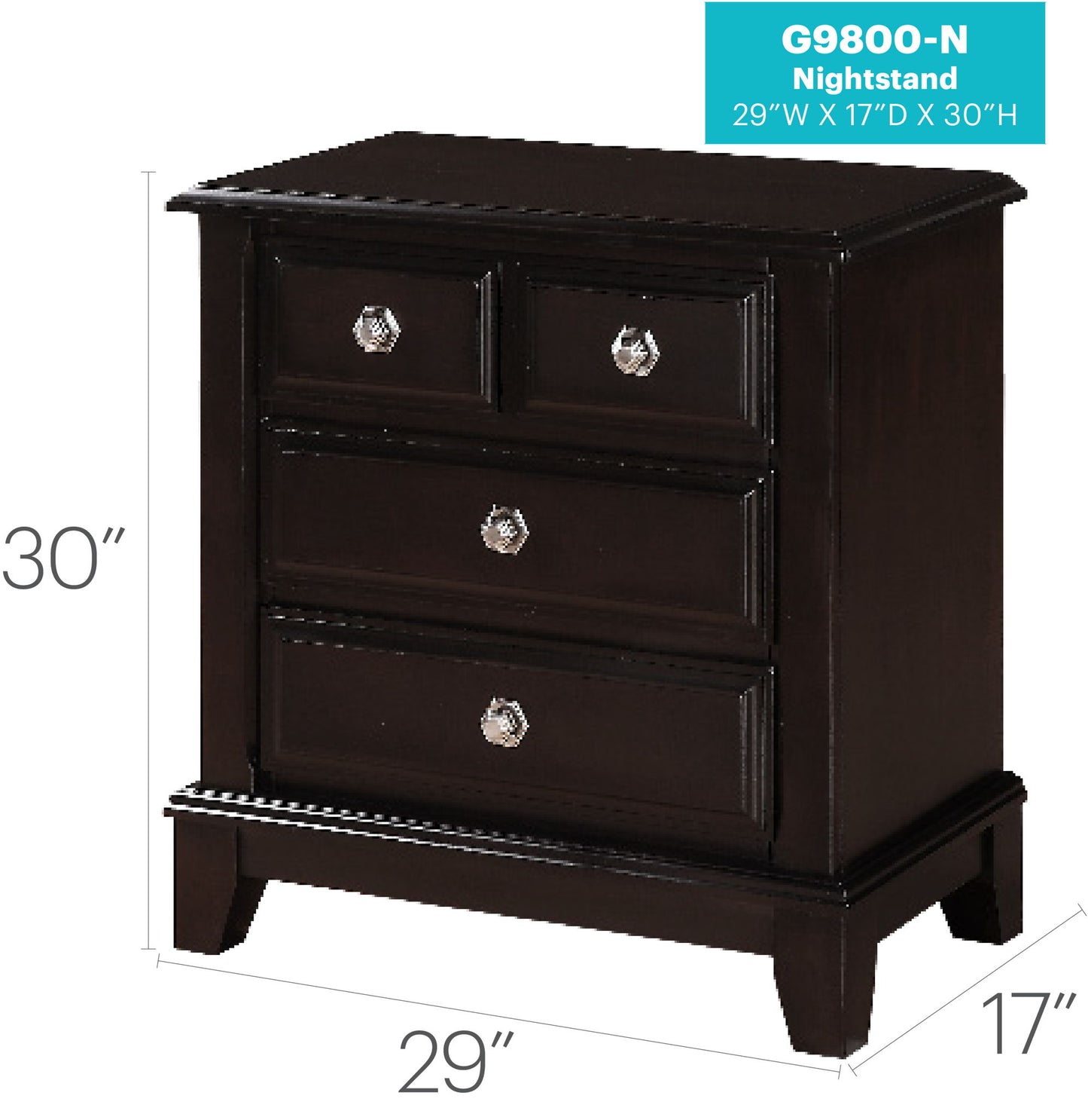 Ashford - Nightstand - Cappuccino - The Sleep Loft - Online Mattress Showroom NYC