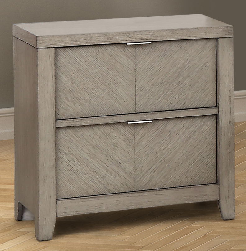2 Drawer Nightstand - Light Gray - The Sleep Loft - Online Mattress Showroom NYC