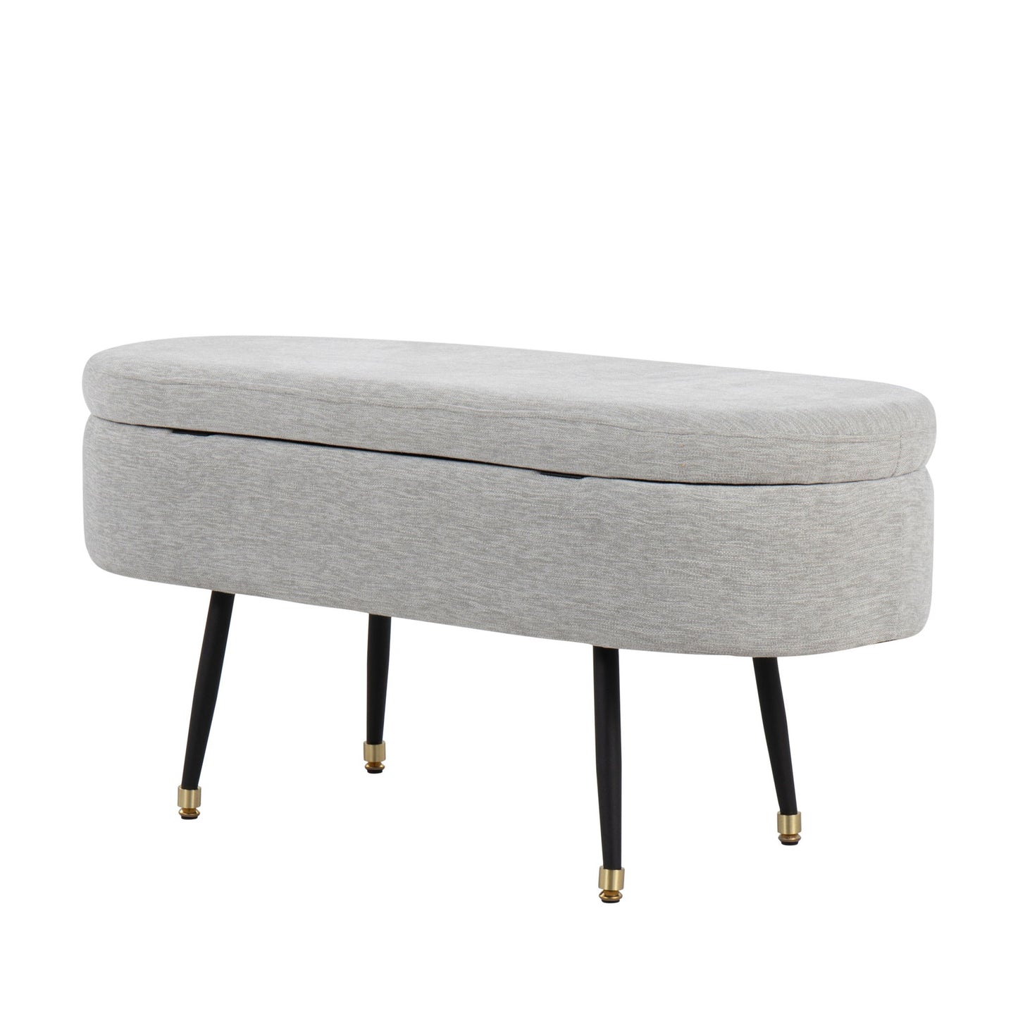Harvey - Contemporary Storage Bench - Black / Light Gray - The Sleep Loft - Online Mattress Showroom NYC
